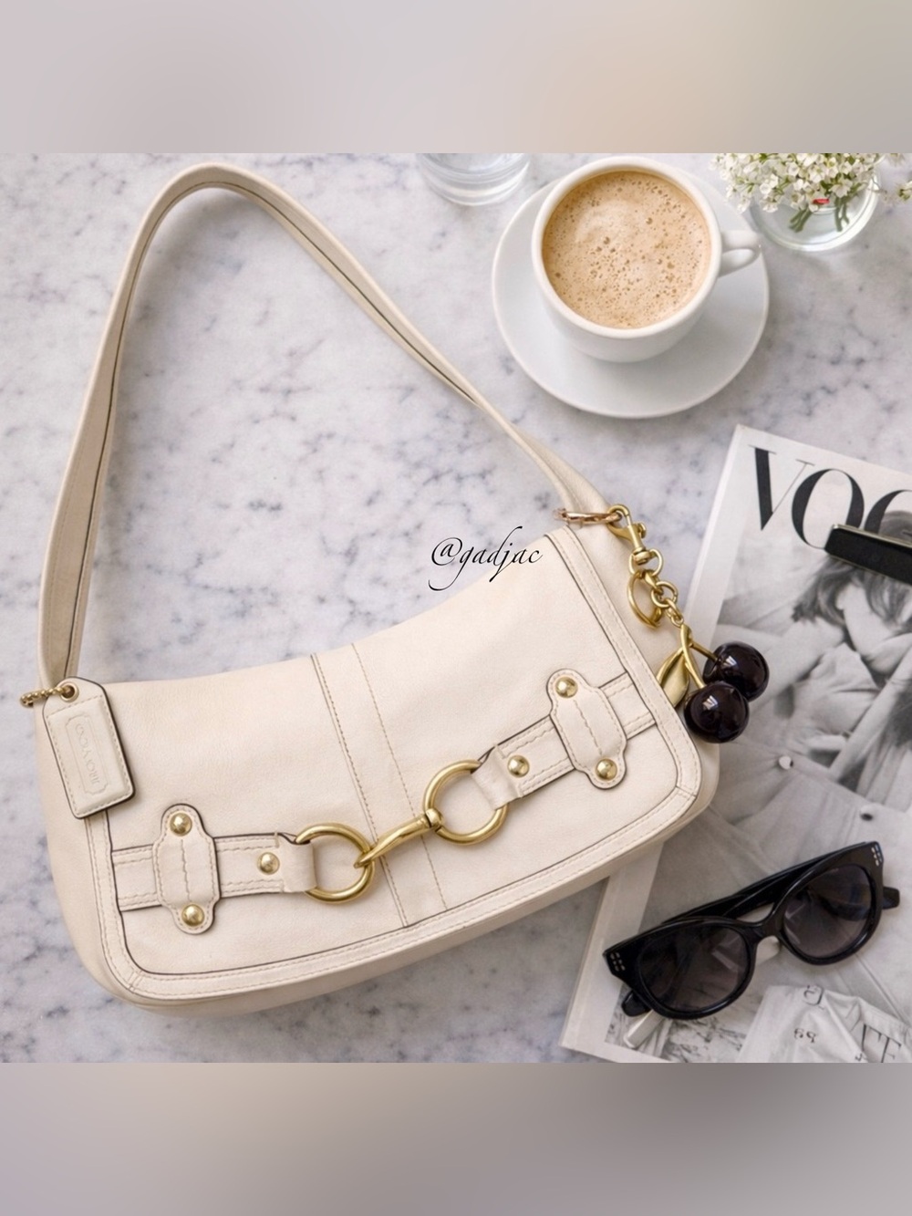 Coach Ergo Belted Flap Shoulder Leather | Horsebit Detail | Off White
